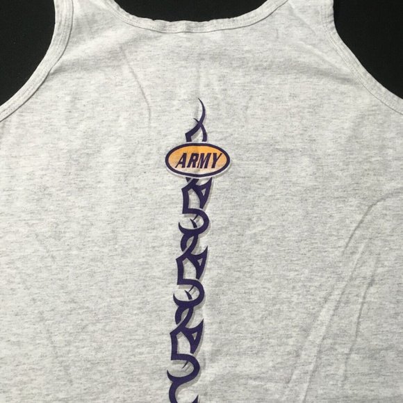 Vintage 90s Soffe United States Army graphic t-shirt tee Sz XL tank top gray - Picture 9 of 10